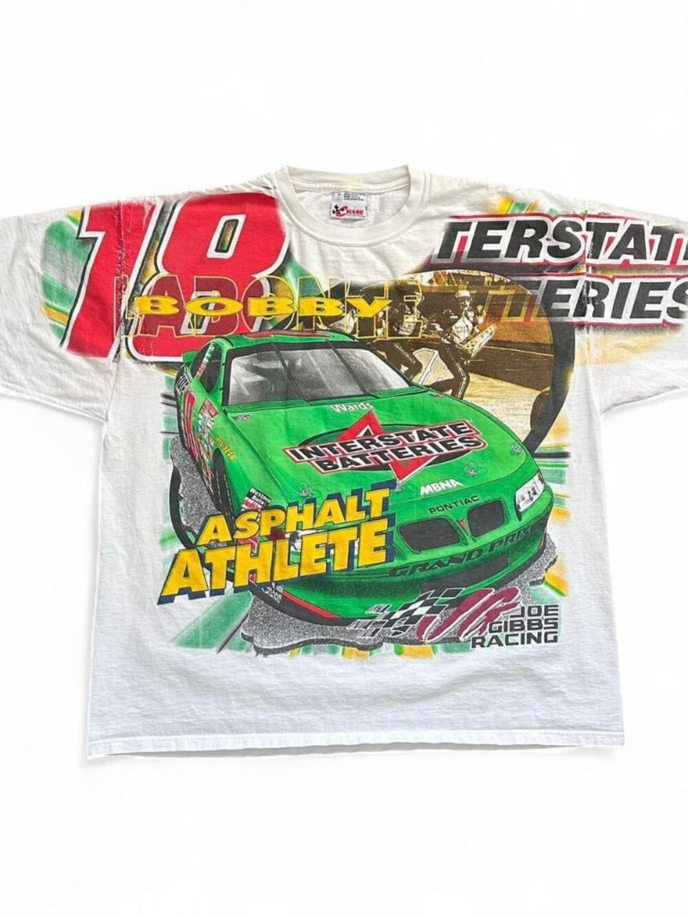 Vintage 90s Nascar AOP T Shirt Bobby Labonte Innerstate Mens XL/XXL